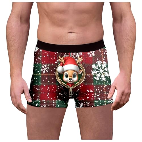 herren shorts unterwäsche, Weihnachts Boxershorts Herren Männer Witzige Locker Unterhose Weihnachten - Männergeschenke Weihnachtsunterhose Komfortabel Christmas Motiv Unterhosen Personalisiert Geschen von Generisch