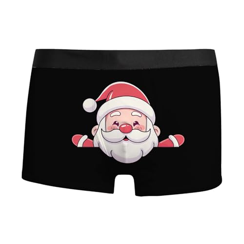 herren shorts unterwäsche, Weihnachtsunterhose Herren Witzige Baumwolle Boxershorts Weihnachten - Personalisiert Personalisierte Unterhosen Komfortabel Weinachten Kostüm Lustige Weihnachtsboxershort A von Generisch