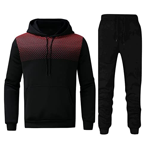 jogginganzug herren, Jogginganzug Herren Hoodie Sport Anzug - Baumwolle Set Outfit Fitness Y2k Langarm Trainingsjacke Einfarbig Mit Kapuze Taschen Hausanzug 2-Teilig Kapuzenjacke Jogginghose Sportanzu von Generisch