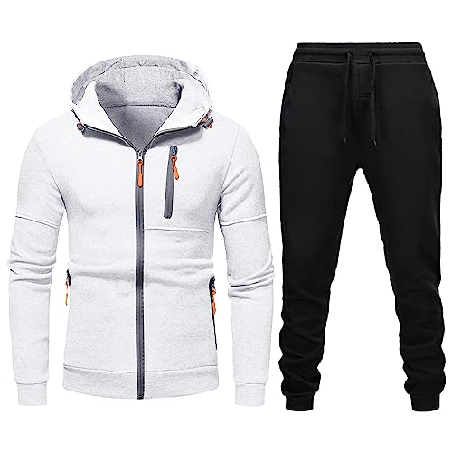 jogginganzug herren set, Jogginganzug Herren Jogginghose Sport Anzug - Hoodie Baumwolle 2-Teilig Jogger Streatwear Fitness Trainingsjacke Lose Hoodies Und Jogginghosen Hip Hop Unisex Pullover Sporthos von Generisch