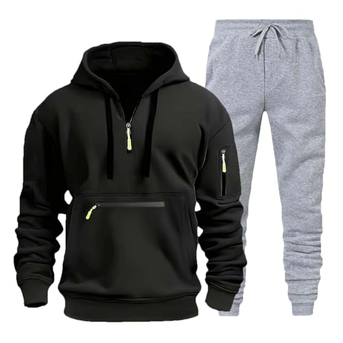 jogginganzug herren set, Trainingsanzug Herren Pullover Sportanzug - Jogginghose 2-Teilig Hausanzug Gym Anzug Zweiteiler Set Streetwear Baumwolle Hausanzug, Freizeitanzug, Sportanzug, Tracksuit, Sport von Generisch