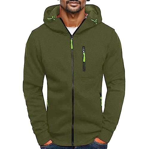 kapuzenpullover herren, Kapuzenpullover Herren Reißverschluss Hoodie - Sportjacke Mit Kapuze Sommerjacke Baumwolle Jack Ausdrucken Sweatjacke Sommer Freizeitjacke Classic Pullover Einfarbig Sweatshirt von Generisch