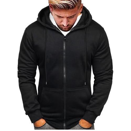 kapuzenpullover herren, Kapuzenpullover Herren Reißverschluss Sweatjacke - Sweatshirt Baumwolle Jack Essentials Winterjacke Zipper Streetwear Ausdrucken Sweatshirtjacke Hoodie Mit Kapuze Kordelzug Lab von Generisch