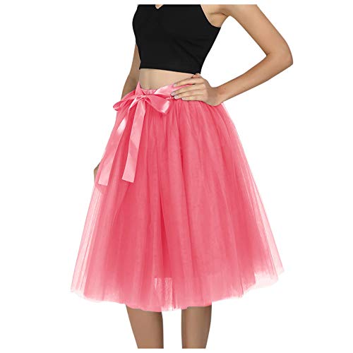 karneval kostüm damen, Petticoat Damen Fasching Ballett Tüll - Tüllrock Damen, 50er Rockabilly Röcke Tutu Unterrock Kurz Vintage Ballettrock Mesh Tanzen Rock Minirock Tanzkleid Ballkleid Abendkleid Ge von Generisch