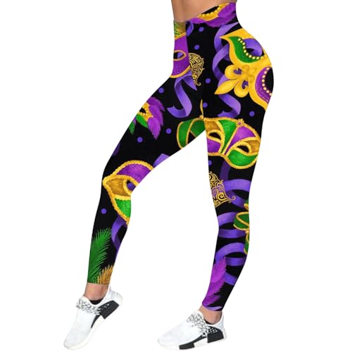 karnevalskostüme Damen,ausgefallene Leggings Damen,Bunte Leggings Po-Lifting Lässig Karneval Bunte Leggings Damen,Violett,XL von Generisch