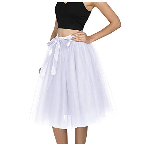 kostüm damen engel, Petticoat Damen Fasching Ballett Tüll - Tüllrock Damen, 50er Rockabilly Röcke Tutu Unterrock Kurz Vintage Ballettrock Mesh Tanzen Rock Minirock Tanzkleid Ballkleid Abendkleid Geleg von Generisch