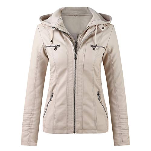 lederjacke damen braun, Jacke Damen Motorrad Kunstlederjacke - Mantel Warm Motorradjacke Schwarze Wintermantel Übergangsjacke Kunstleder Ledermantel Kurz Bikerjacke Reverskragen Motoradjacke Leder Für von Generisch