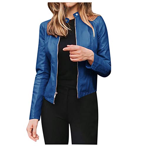 lederjacke damen braun, Jacke Damen Motorrad Kunstlederjacke - Winterjacke Leder Herbstjacke Einfarbige Übergangsjacke Lederimitat Wintermantel Leather Ledermantel Kurz Aus Kunstleder Mit Reißverschlu von Generisch