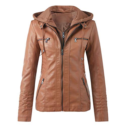 lederjacke damen schwarz, Jacke Damen Kunstleder Lederjacke - Ledermantel Frauen Damenjacke Motorrad Kunstlederjacke Leather Winterjacke Leder Motorradjacke Schwarz Lang Braun Bomberjacke Oversize Bik von Generisch