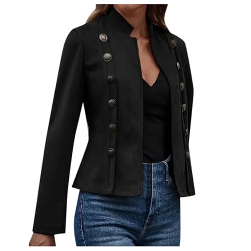 lederjacke damen schwarz, Kunstlederjacke Damen Motorrad Jacke - Ledermantel Kunstleder Herbstjacke Leather Motorradjacke Wintermantel Warm Winterjacke Lederjacke Schlank Reißverschluss Stehkragen Kur von Generisch