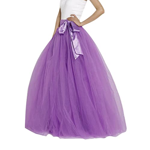 lila tüllrock Damen, Tutu Rock Damen Rockabilly Kurz Unterrock - Tüllrock Retro 50er Hohe Taille Petticoat Teen Dance Dress Up Party Halloween Weihnachten Festliche Kostüm von Generisch