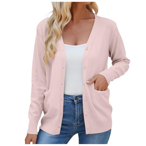 longstrickjacke damen, Strickjacke Damen Lang Cardigan - Strickblazer Frauen Übergangsjacke Grobstrick Bolerojacke Casual Damenstrickjacke Winter Feinstrickjacke Langarm Stehkragen Pullover Mit Reißve von Generisch