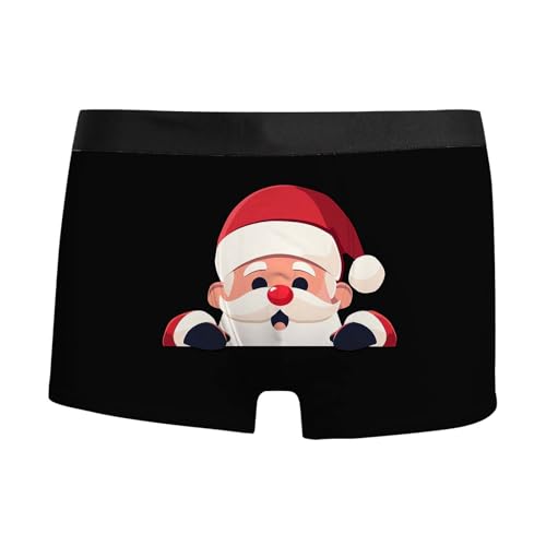 lustige boxershorts herren, Boxershorts Herren Weihnachten Männer Lustige Witzige Weihnachts - Personalisiert Weihnachtsunterhose Weihnachtsmann Kostüm Bequeme Personalisierte Unterhosen Komfortabel A von Generisch