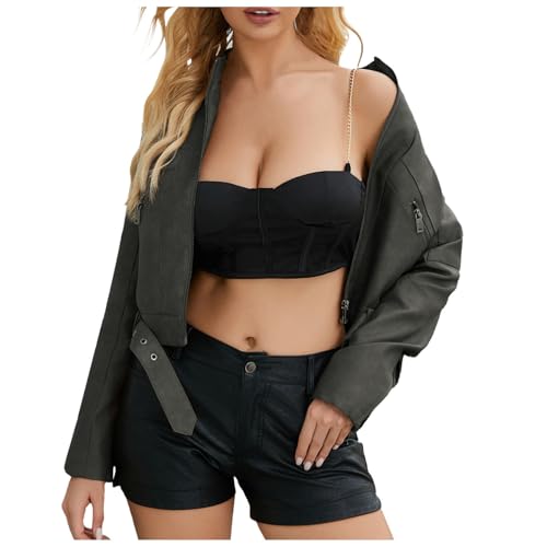 meine bestellungen anzeigen, Jacke Damen Kunstleder Lederjacke - Warm Damenjacke Herbstjacke Frauen Kunstlederjacke Reißverschluss Übergangsjacke Lang Elegant Trenchcoat Ledermantel Reverskragen Einfa von Generisch