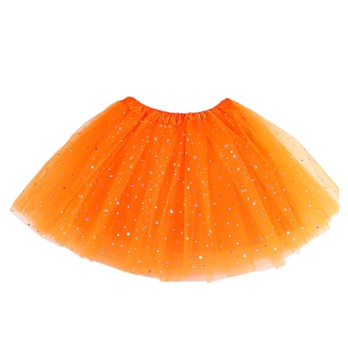 orange kostüm, Unterrock Damen Ballett Kurz Tüllrock - Röcke Für Petticoats Rockabilly Tutu Tüll Tanzkleid Tütü Crinoline Minirock Reifrock Kleid Underskirt In Viele Farbe von Generisch