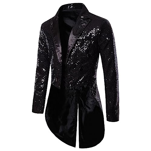 outlet angebote, Glitzer Anzug Herren Shining Pailletten Jacke - Smokingjacke Freizeit Blazer Sportlich Festival Outfit Weihnachten Männer Frühling Herbst Stylish Jackets Jackett Business Hochzeit Anz von Generisch