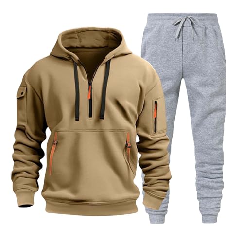 outlet angebote, Trainingsanzug Herren Pullover Sportanzug - 2-Teilig Baumwolle Streatwear Trainingsjacke Streetwear Y2k Langarm Sportbekleidung Hoodie Und Baggy Sporthose Teenager Kapuzenpullover Jog von Generisch