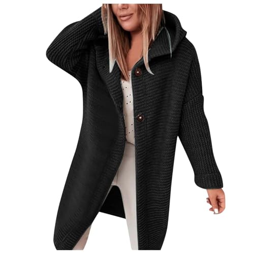 oversize strickjacke damen, Cardigan Damen Lang Strickjacke - Grobstrickjacke Dünner Strickblazer Sommer Strickweste Elegant Bolerojacke Grobstrick Feinstrickjacke Langarm Leicht Casual Strickmantel M von Generisch