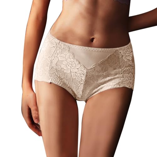 pantys damen, Slip Frauen Baumwoll Hipster - Spitzenslip Weiche Pantys Sportunterwäsche Hautfarbene Damenunterhosen Stretch Thong Unterhosen Damen Spitze Sexy Unterwäsche Für Frau Und Bequem Boxershor von Generisch