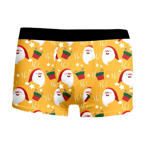 personalisierte unterhose männer, Boxershorts Herren Weihnachten Männer Sport Witzige Weihnachtsunterhose - Männergeschenke Locker Winter 3d Druck Weihnachtsboxershort Baumwolle Adventskalender Lustig von Generisch