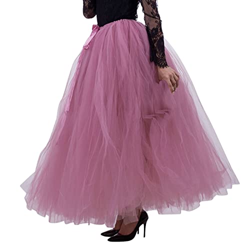 pinkes tütü damen, Tütü Rock Damen Ballett Kurz Petticoat - Tüllrock Tutu Klassisch Elastisch 3 Lagig Tüll Rot 80er Dirndl Retro 50er Rockabilly Adult Teen Minirock Tanzkleid Party Halloween Faschings von Generisch