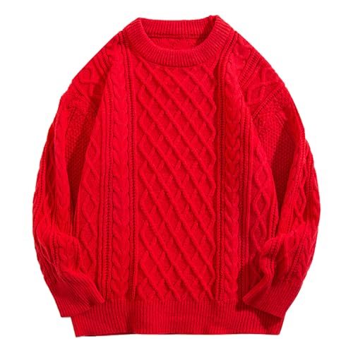 pullover herren winter, Pullover Herren Norweger Pulli - Rollkragenpullover Casual Arbeitspullover Y2k Fleecepullover Fleece Longsleeve Winterpullover Stehkragen Strickpullover Knopf Winter Half Rollk von Generisch