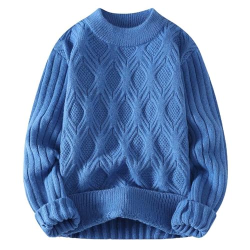 pullover herren winter, Strickpullover Herren Ohne Kapuze Pullover - Sweatshirts Casual Rollkragenpullover Norweger Sweatshirt Aesthetic Elegant Mit Rundhalsausschnitt Feinstrick Winterpullover Sweate von Generisch