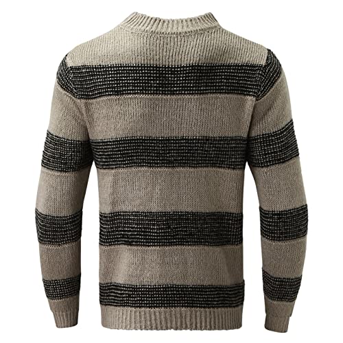 pullover herren winter, Strickpullover Herren Ohne Kapuze Sweater - Pullover Strick Strickpulli Sweatshirts Y2k Fleecepullover Herbst Winter Sweatshirt Grobstrick Mit Zopfstrick Rundhalsausschnitt Bau von Generisch