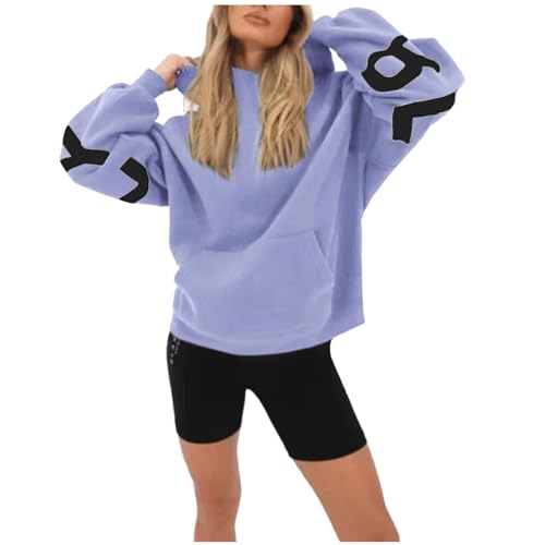 pullover teenager mädchen, Kapuzenpullover Damen Winter Hoodie - Streetwear Pullover Teenager Blakely Oberteil Cute Sweatshirts Oversize Backprint Aufdruck Casual Sweatshirt Mit Kapuze Langarm Hoodies von Generisch