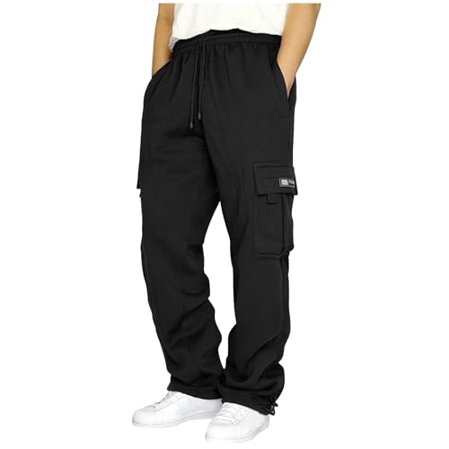 retourenkauf, Cargo Hosen Herren Mit Taschen Hose - Trainingshose Sporthose Joggpants Baggy Freizeithose Outdoorhose Sweatpants Arbeitshosen Manner Leichte Sommerhose Bequeme Gummizug Freizeit Einfarb von Generisch