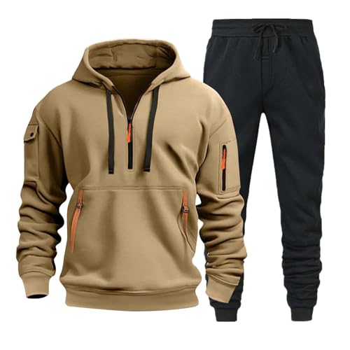 retourenkauf, Sport Anzug Herren Sportbekleidung Jogginganzug - 2-Teilig Baumwolle Jogger Set Jogginghose Kapuzenpullover Trainingshose Trainingsanzug Sportanzug Freizeitanzug Tracksuit Fitnessanzug von Generisch