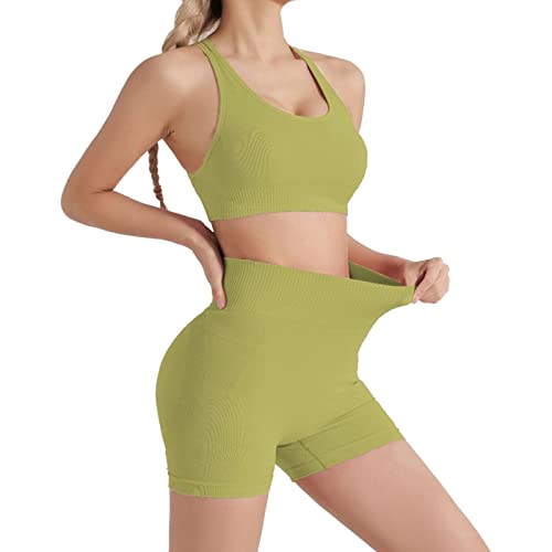 retourenkauf, Sport Outfit Set Damen 2 Teiler Sportkleidung - Jogginganzug Gym Yoga Kleidung Fitness Langarm Activewear-Sets Mädchen 2-Teiliges Nahtloses Trainingsanzug Freizeitanzug von Generisch