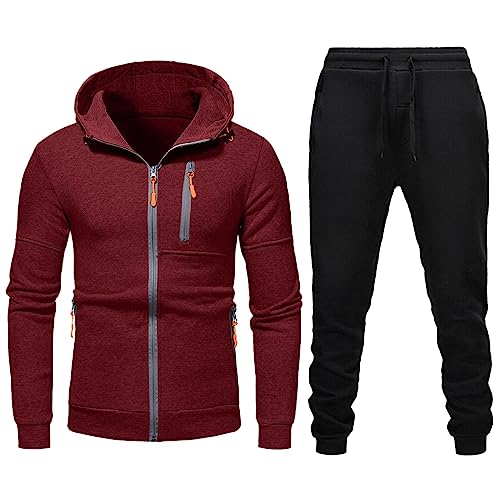 retourenkauf, Tracksuit Herren Hausanzug Jogginganzug - Anzug Zweiteiler Baumwolle Fitness Streatwear Gym Sportbekleidung Sport Freizeitanzug Trainingshose Trainingsanzug Sportanzug Fitnessanzug von Generisch