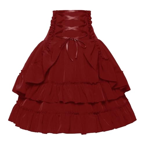 roter tüllrock damen, Tütü Rock Damen Rockabilly Karneval Kostüm Unterrock - Tüllrock Klassisch Mini Skater Schick Abendkleid Party Zubehör Ballettkleidung Kurz Teen Dance Dress Up Ballett Rot Tanzkle von Generisch