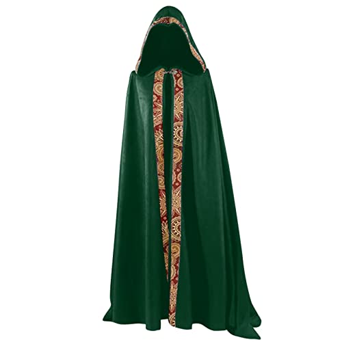 roter umhang, Umhang Mädchen Vampir Halloween Kostüm - Mittelalter Robe Caped Horror Halloweenkostüm Erwachsene Zauberumhang Mit Kapuze, Aus Canvas Baumwolle, Verkleidung Damen Herren von Generisch