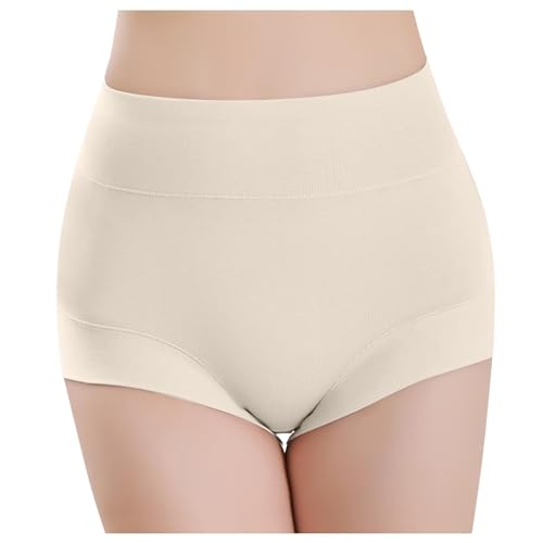 slip damen, Periodenunterschwäsche Damen Sexy Slip - Shorts Hautfarbene Unterwäsche Hohe Slips High Waist Unterhose Daily Baumwolle Stretch Frauen Niedrige Taille Panties Hipster Atmungsaktive Underwe von Generisch