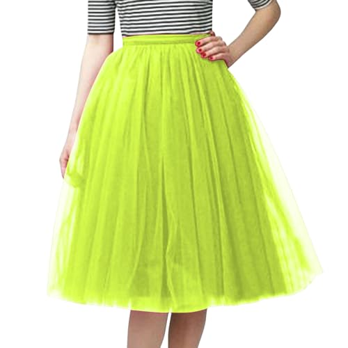 sonnenblume kostüm, Petticoat Damen 50er 80er Tüll - Tüllrock Rockabilly Pailletten Tütü Prinzessin Ballett Unterrock Karneval Kostüm Kurz Tutu Rock Festliche Tanzkleid Stretch Ballettrock Vintage Par von Generisch