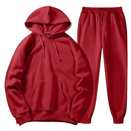 sport anzug herren, Jogginganzug Herren Kapuzenpullover Sport Anzug - Hausanzug Y2k Jogginghose Streatwear 2-Teilig Hoodie Jogger Set Mode Pullover Hoodies Mit Hose Männer Winter Baggy Sportanzug Frei von Generisch