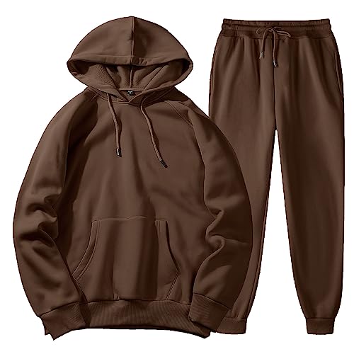 sportanzug herren, Jogginganzug Herren Freizeitanzug Sport Anzug - 2-Teilig Streatwear Y2k Zweiteiler Sportbekleidung Mit Taschen Baumwolle Fitness Set Langarm Hausanzug Kapuzenjacke Jogginghose Sport von Generisch