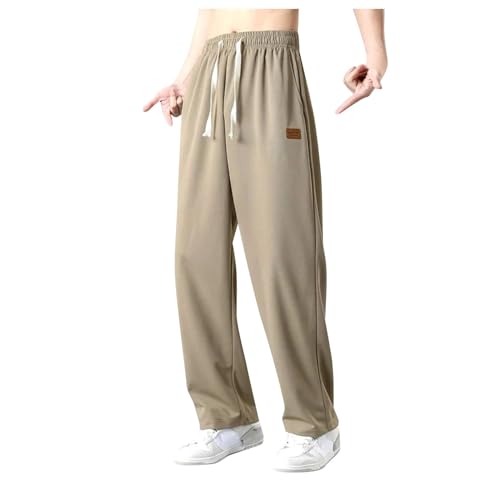 sporthose herren, Trainingshose Herren Baggy Sporthose - Hose Elastische Trainingshosen Männer Stoffhose Leichte Jogginghose Weite Arbeitshose Taille Jogging Weites Bein Lang Sweat Pants Men Winter Wa von Generisch