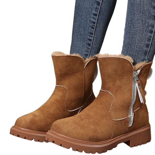 stiefeletten gefüttert damen, Stiefeletten Gefüttert Damen Grace Gefüttert Schneestiefel - Winterschuhe Ankle Boots Wasserdicht Warm Snowboot Mit Futter Herbst Winter Winterstiefel Komfort Stiefel Sno von Generisch