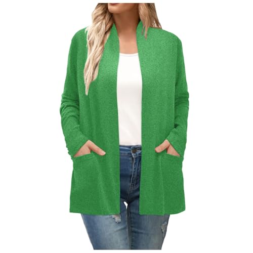 strickjacke damen grobstrick, Cardigan Damen Leichte Strickjacke - Kuscheljacke Casual Strickblazer Dünner Strickweste Sommer Häkelpulli Elegant Strickcardigan Kurzarm Leicht Bolero Open Front Mit Raf von Generisch