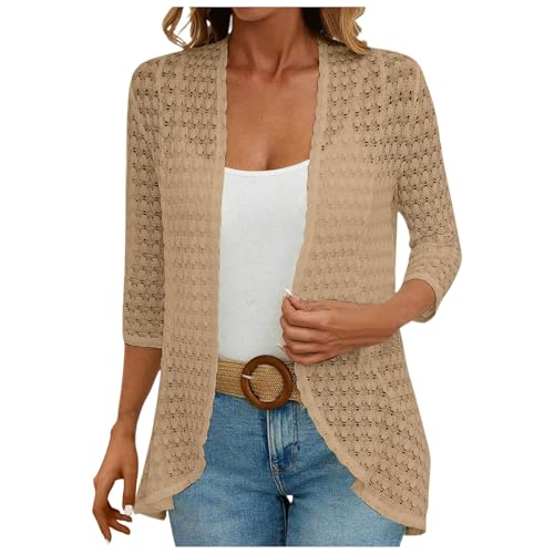 strickjacke damen grün, Strickjacke Damen Mit Knöpfen Cardigan - Übergangsjacke Winter Kuscheljacke Grobstrick Feinstrickjacke Strickblazer Sommer Strickweste Strickjacken Für Elegante Lässige Leichte von Generisch