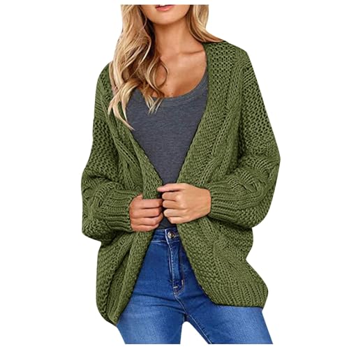 strickjacke damen kurz, Strickjacke Damen Leichte Cardigan - Kuscheljacke Elegant Bolerojacke Grobstrick Herbstmantel Sommer Grobstrickjacke Frauen Strickweste Casual Langarm Elastisch Leicht Solid Ge von Generisch