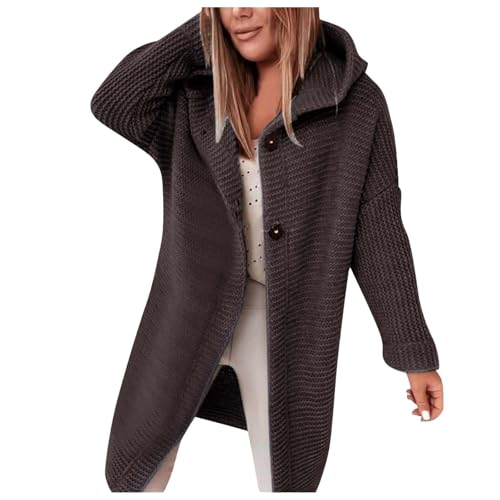 strickjacke mädchen, Cardigan Damen Lang Strickjacke - Grobstrickjacke Dünner Strickblazer Sommer Strickweste Elegant Bolerojacke Grobstrick Feinstrickjacke Langarm Leicht Casual Strickmantel Mit Tasc von Generisch