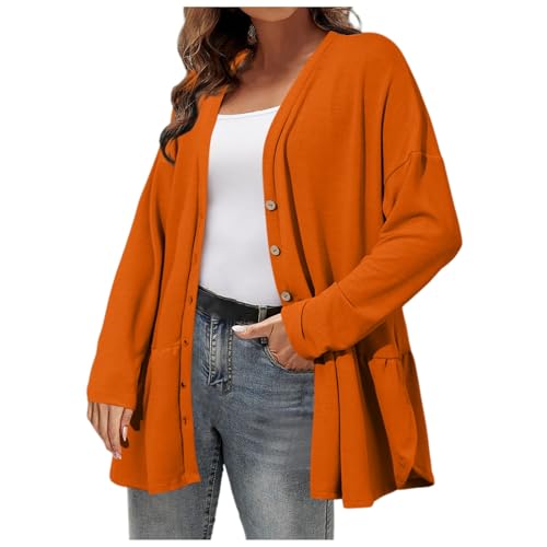 strickjacken für damen, Strickjacke Damen Lang Cardigan - Häkelpulli Casual Bolerojacke Mit Knöpfen Übergangsjacke Elegant Grobstrickjacke Sommer Kuscheljacke Leichte Taschen Und Long V-Ausschnitt Kno von Generisch