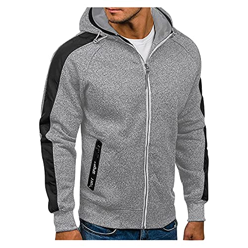 sweatjacke herren, Kapuzenjacke Herren Zipper Hoodie - Trainingsjacke Sport Kapuzenpulli Baumwolle Kaputzensweatjacke Essentials Sportjacke Oversized Winterjacke Mit Reißverschluss Sweatshirt Kapuzenp von Generisch