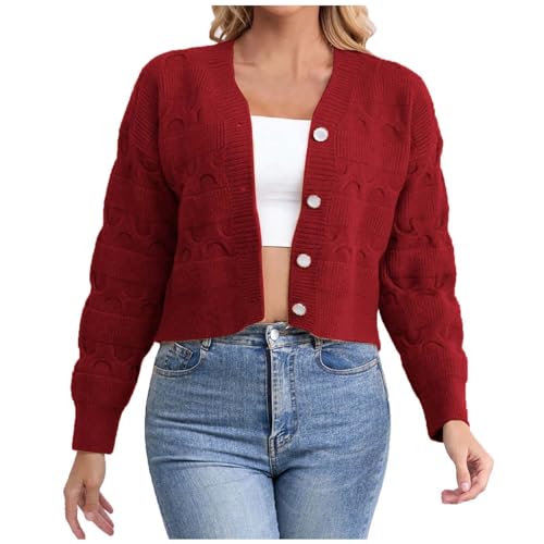 trachten strickjacke damen, Strickjacke Damen Lang Cardigan - Pullover Sommer Damenstrickjacke Casual Strickmantel Elegant Grobstrickjacke Grobstrick Strickblazer Strickpullover Locker Mantel Jacke Fü von Generisch