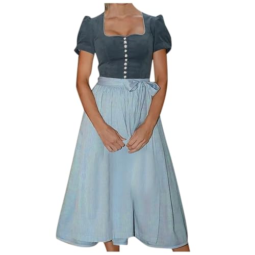 trachtenkleid damen, Trachtenkleid Damen Trachten Dirndl - Outfit Große Größen Dirndlkleid Oktoberfest Set Trachtenmode Kostüm Elegant Spitzenschürze Trachtenrock Kleid Dirndlbluse Dirndlschürze Beson von Generisch