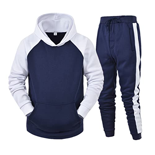 tracksuit herren, Sportanzug Herren Hausanzug Jogginganzug - Outfit Streetwear Jogginghose Y2k Set Anzug Mit Taschen 2-Teilig Oversized Pullover Hoodie Und Baggy Baumwolle Kapuzenpullover Freizeitanzu von Generisch